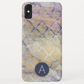 Geometrische Art Deco Paarse en witte marmer Case-Mate iPhone Case (Achterkant)