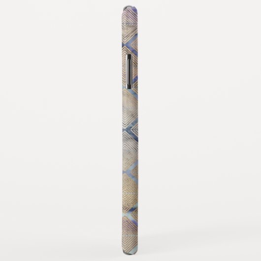 Geometrische Art Deco Paarse en witte marmer Case-Mate iPhone Case (Achterkant/rechts)