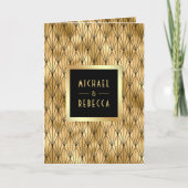 Geometrische Art Deco Zwarte Gouden QR Code Trouwd (Voorkant)