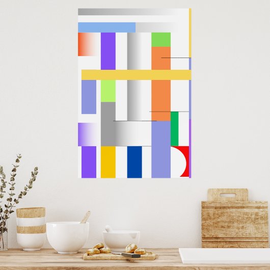 "Geometrische Art Print Premium Poster Wall Art (Keuken)