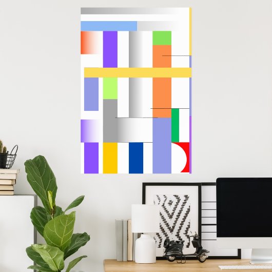 "Geometrische Art Print Premium Poster Wall Art (Thuiskantoor)