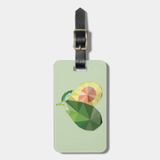 Geometrische avocado bagagelabel (Voorkant verticaal)