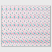 Geometrische aztec-patroon roze en turqoise cadeaupapier (Vlak)