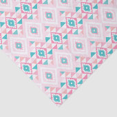 Geometrische aztec-patroon roze en turqoise tissuepapier (Detail)