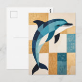 Geometrische Azure Sprong Briefkaart (Voorkant / Achterkant)