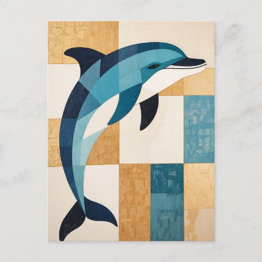 Geometrische Azure Sprong Briefkaart (Voorkant)