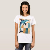 Geometrische Azure Sprong T-shirt (Voorkant volledig)