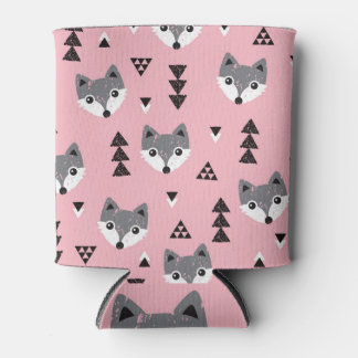 Geometrische Baby Fox Woodland Pattern Blikjeskoeler