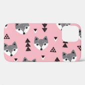 Geometrische Baby Fox Woodland Pattern Case-Mate iPhone Case (Achterkant (horizontaal))