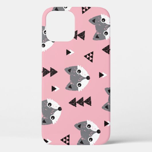 Geometrische Baby Fox Woodland Pattern Case-Mate iPhone Case (Achterkant)