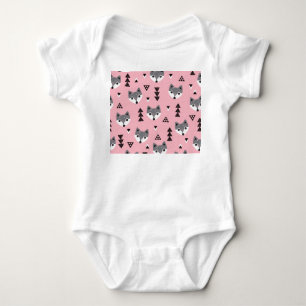 Geometrische Baby Fox Woodland Pattern Romper