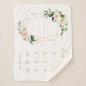 Geometrische Baby mijlpaal van flessen Sherpa Deken (Voorkant)