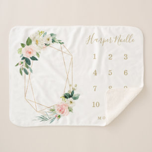 Geometrische Baby mijlpaal van flessen Sherpa Deken