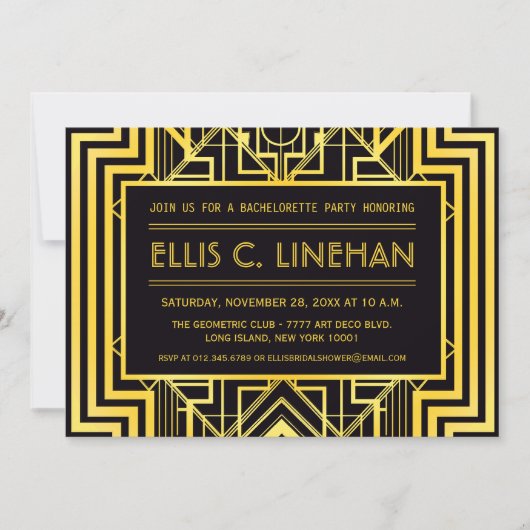 Geometrische bachelorette party Shower Invitations Kaart (Voorkant)