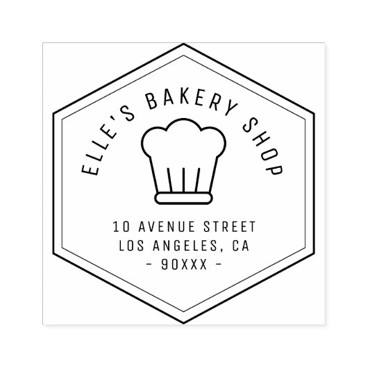 geometrische bakkerij zakelijk adres rubberstempel (Afrduk)