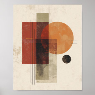 Geometrische balans – abstracte cirkels en rechtho poster