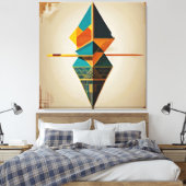 Geometrische balans canvas afdruk (Insitu (Slaapkamer))
