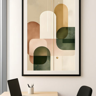 Geometrische balans - moderne abstracte wandkunst poster