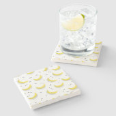 Geometrische bananen stenen onderzetter (Zijkant)