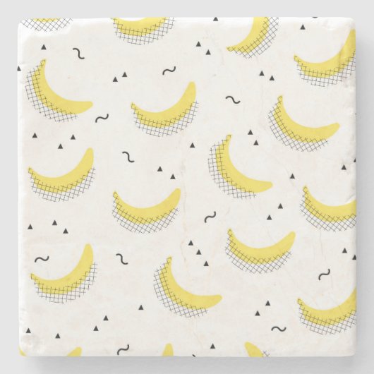 Geometrische bananen stenen onderzetter (Voorkant)