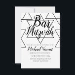 Geometrische Bar Mitzvah in zwart en wit Kaart<br><div class="desc">Joodse viering uitnodigingen- Geometrische Bar Mitzvah uitnodigingen</div>