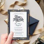 Geometrische BAR MITZVAH Kwaliteit Navy Gold Moder Kaart<br><div class="desc">Deze moderne Bar Mitswa Uitnodiging kan helder of bevroren zijn,  rechthoek of boog in de gewenste vorm om aan uw behoeften te voldoen. U kunt de kleur van de tekst wijzigen in ontwerpgereedschappen. Ook verkrijgbaar in acryl helder plastic. Uitzicht het collectie om alle mogelijkheden te uitzichten.</div>