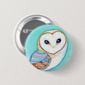Geometrische Barn Owl Ronde Button 5,7 Cm (Voorkant /achterkant)