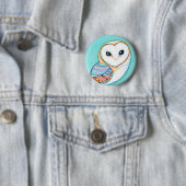 Geometrische Barn Owl Ronde Button 5,7 Cm (In situ)