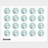 Geometrische Barn Owl Ronde Sticker (Vel)