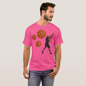 Geometrische Basketbal Vorm Lage Poly Basketbal T-shirt (Voorkant volledig)
