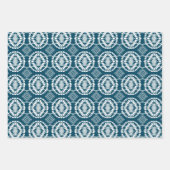 Geometrische batik Stropdas-Dye Blue Variation Pac Inpakpapier Vel (Voorkant 3)