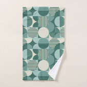 Geometrische Bauhaus, Blauwgroen, Seafoam, Cream Bad Handdoek (Handdoek)