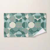 Geometrische Bauhaus, Blauwgroen, Seafoam, Cream Bad Handdoek (Handdoek)