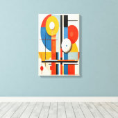 Geometrische Bauhaus minimalistische Abstracte kun Canvas Afdruk (Insitu (Houten vloer))