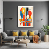 Geometrische Bauhaus minimalistische Abstracte kun Poster