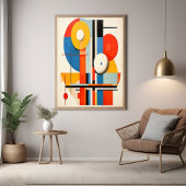 Geometrische Bauhaus minimalistische Abstracte kun Poster