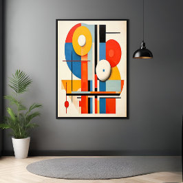 Geometrische Bauhaus minimalistische Abstracte kun Poster