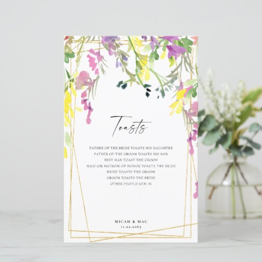 Geometrische beelden van kleurrijke wilde bloemen  (Staand voorkant)