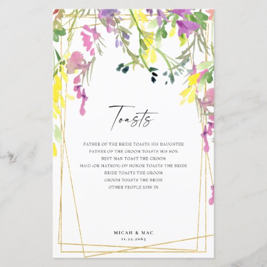 Geometrische beelden van kleurrijke wilde bloemen  (Voorkant)