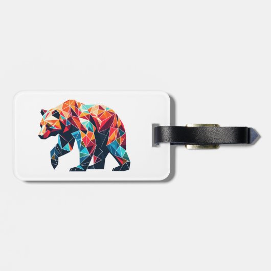 Geometrische Beer Bagagelabel (Achterkant horizontaal)