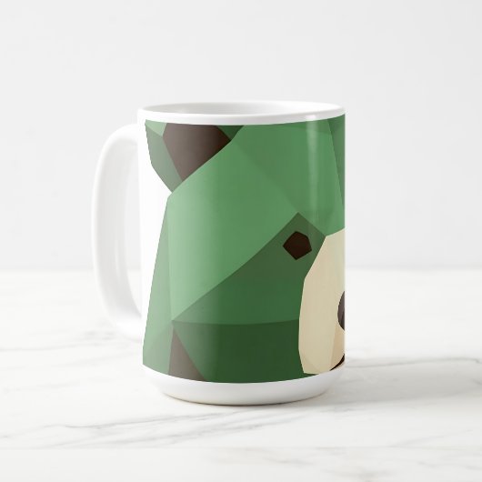 Geometrische Beer Kop Low Poly (Voorkant links)