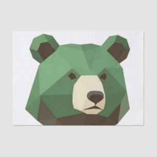 Geometrische Beer Kop Low Poly Tissuepapier