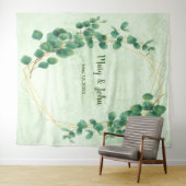 Geometrische begroeiing Eucalyptus blad foto achte Wandkleed (In Situ (horizontaal))