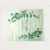 Geometrische begroeiing Eucalyptus blad foto achte Wandkleed (Voorkant (horizontaal))