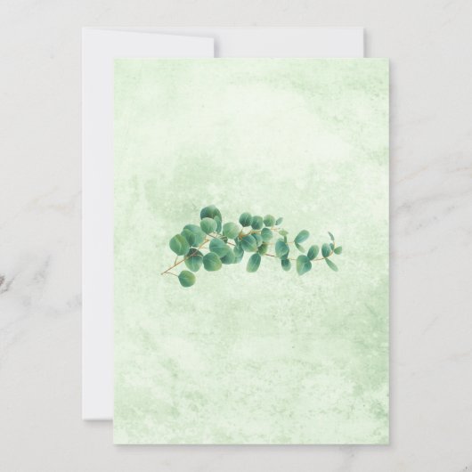 Geometrische begroeiing Eucalyptus Bladeren Bruids Kaart (Achterkant)