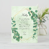 Geometrische begroeiing Eucalyptus bladeren Maid O Kaart (Staand voorkant)