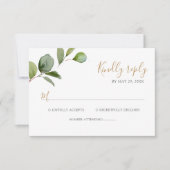 Geometrische begroeiing Eucalyptus Bruiloft RSVP Kaartje (Voorkant)