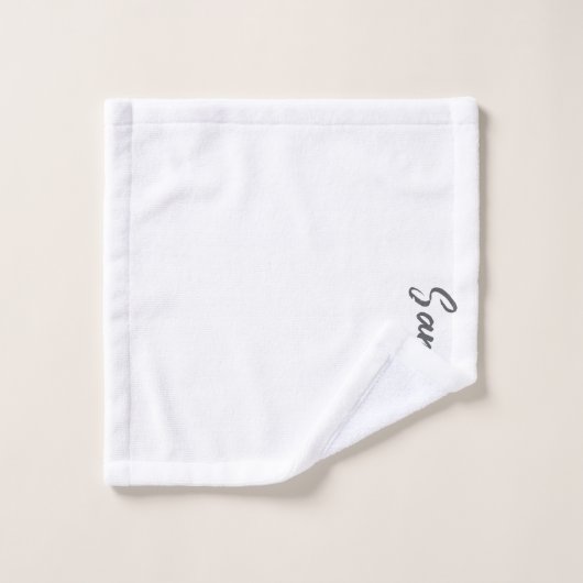 geometrische beige naam bad handdoek (Wasdoekje)
