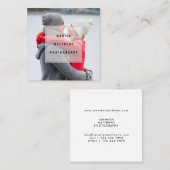 Geometrische bekleding Minimale moderne fotograaf Vierkante Visitekaartje (Voorkant / Achterkant)