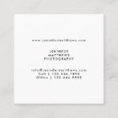 Geometrische bekleding Minimale moderne fotograaf Vierkante Visitekaartje (Achterkant)